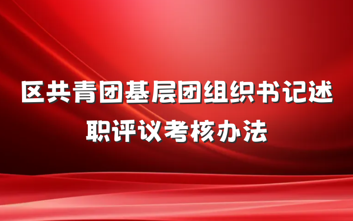 区共青团基层团组织书记述职评议考核办法