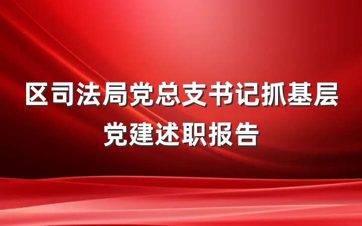 区司法局党总支书记抓基层党建述职报告
