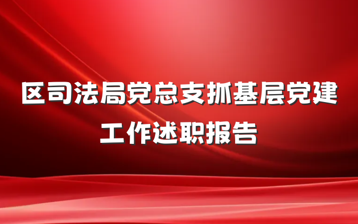 区司法局党总支抓基层党建工作述职报告