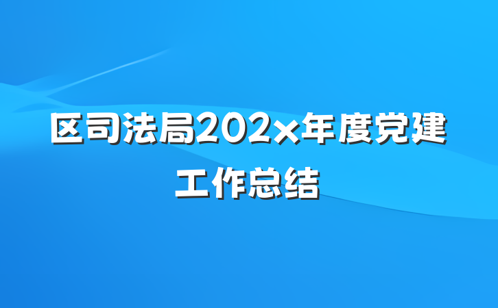 区司法局202x年度党建工作总结
