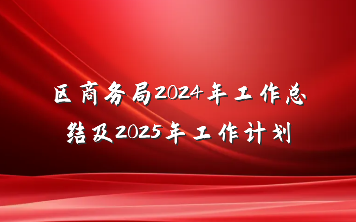 区商务局2024年工作总结及2025年工作计划