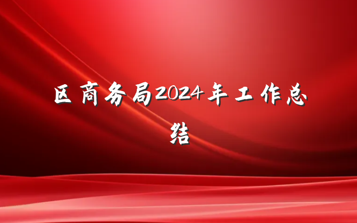 区商务局2024年工作总结