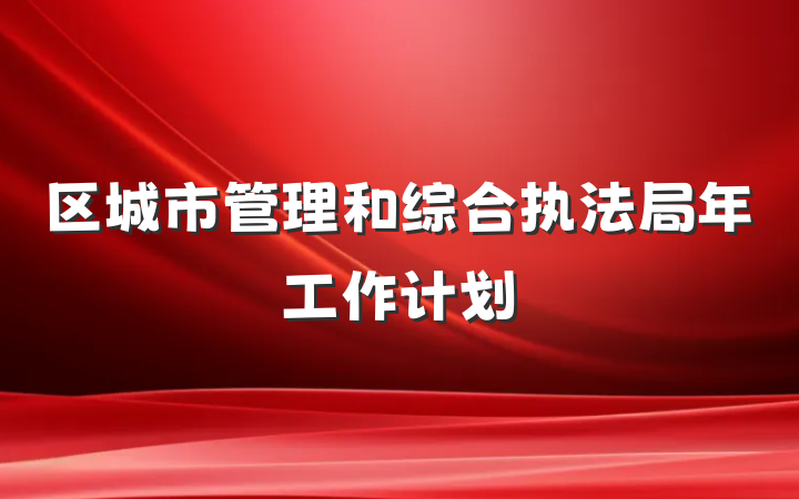 区城市管理和综合执法局年工作计划