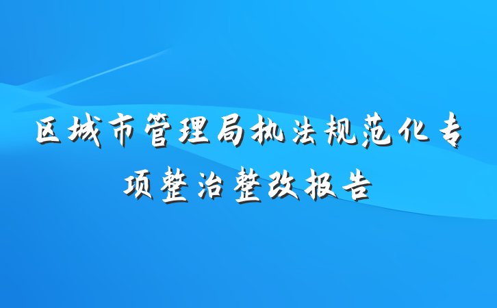 区城市管理局执法规范化专项整治整改报告