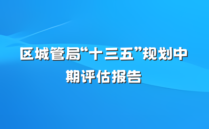 区城管局“十三五”规划中期评估报告