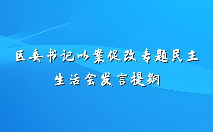 区委书记以案促改专题民主生活会发言提纲