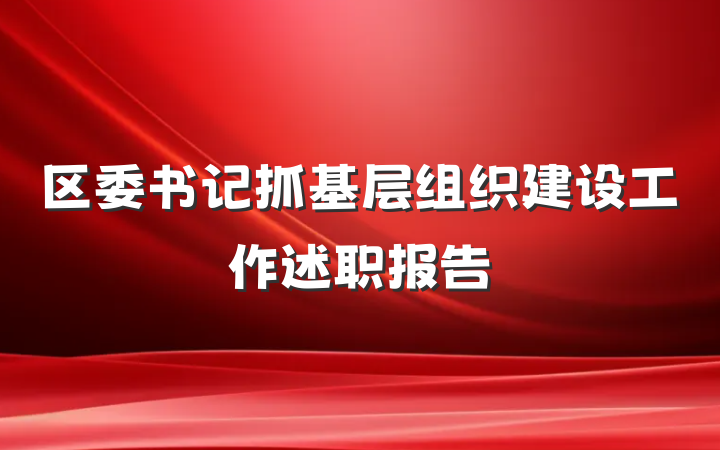 区委书记抓基层组织建设工作述职报告