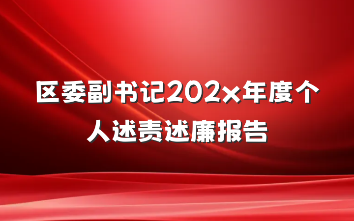 区委副书记202x年度个人述责述廉报告
