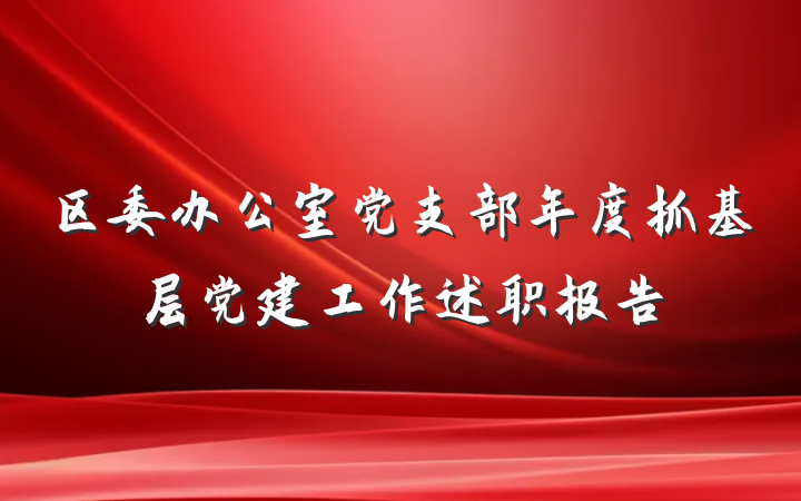 区委办公室党支部年度抓基层党建工作述职报告