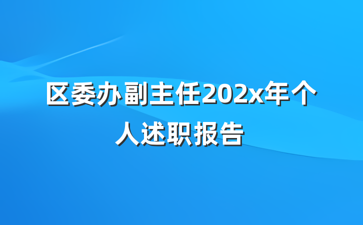 区委办副主任202x年个人述职报告