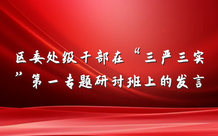 区委处级干部在“三严三实”第一专题研讨班上的发言