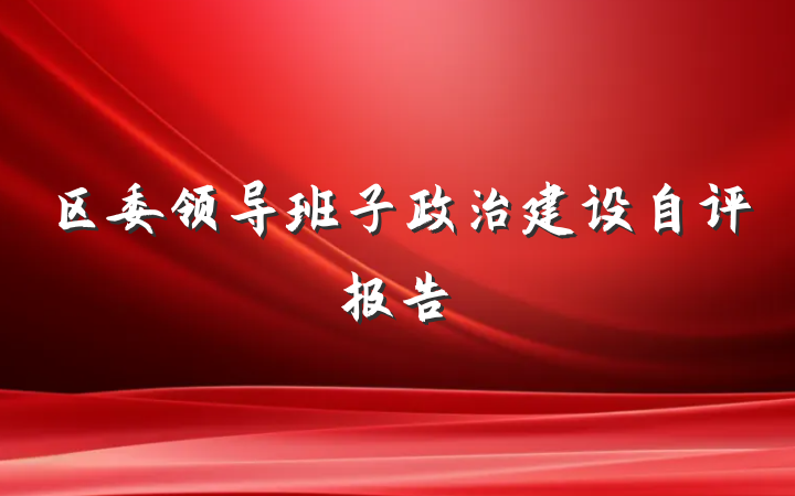 区委领导班子政治建设自评报告