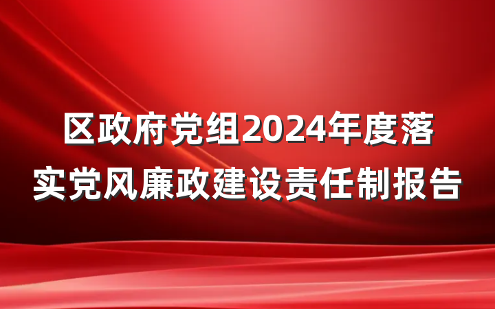 区政府党组2024年度落实党风廉政建设责任制报告