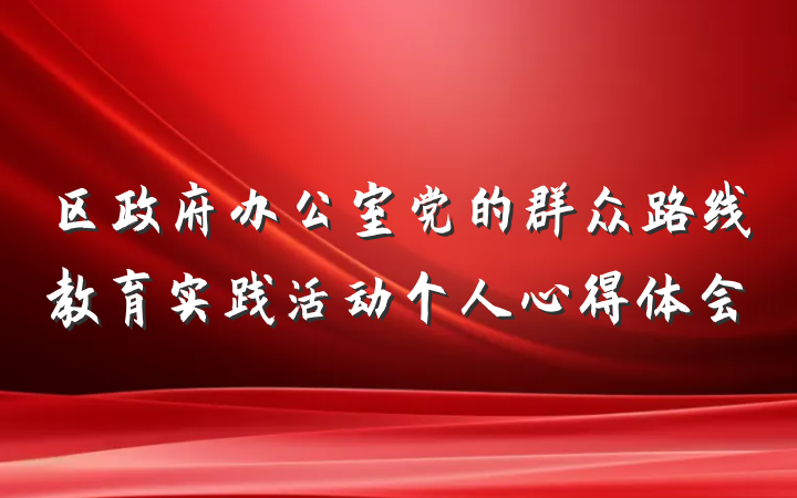 区政府办公室党的群众路线教育实践活动个人心得体会