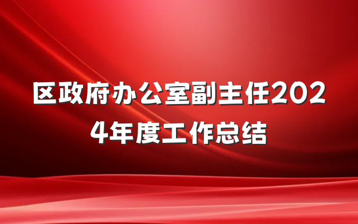 区政府办公室副主任2024年度工作总结