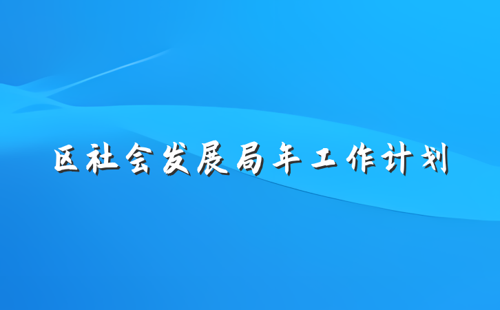 区社会发展局年工作计划