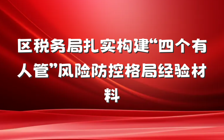 区税务局扎实构建“四个有人管”风险防控格局经验材料