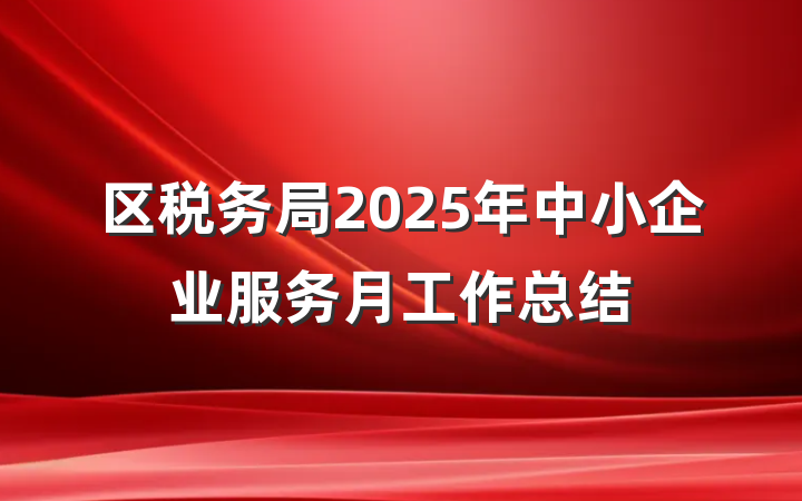 区税务局2025年中小企业服务月工作总结