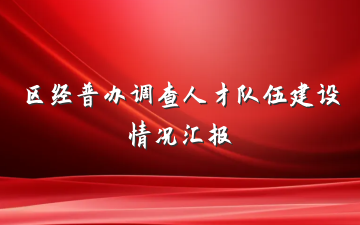 区经普办调查人才队伍建设情况汇报