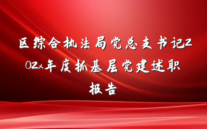 区综合执法局党总支书记202x年度抓基层党建述职报告