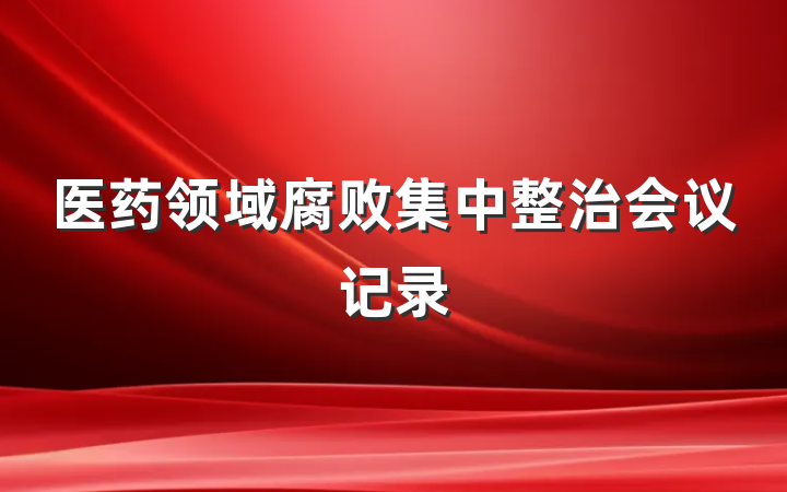 医药领域腐败集中整治会议记录