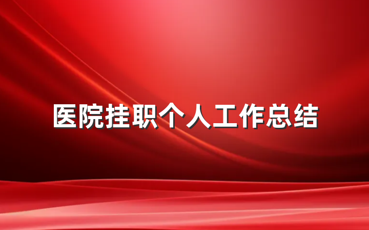 医院挂职个人工作总结