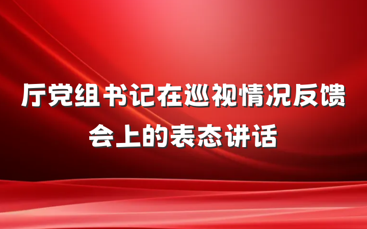 厅党组书记在巡视情况反馈会上的表态讲话