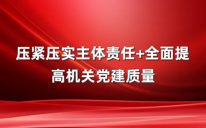 压紧压实主体责任 全面提高机关党建质量