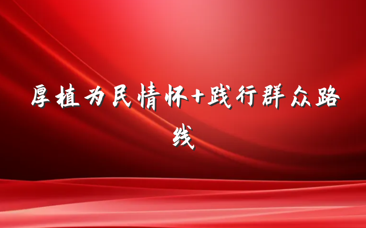 厚植为民情怀 践行群众路线