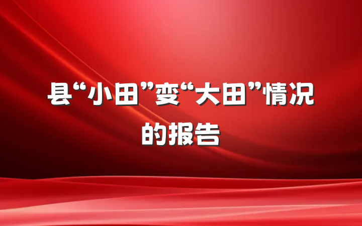 县“小田”变“大田”情况的报告