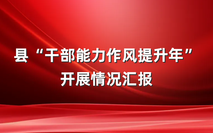 县“干部能力作风提升年”开展情况汇报