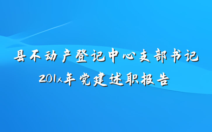 县不动产登记中心支部书记201x年党建述职报告