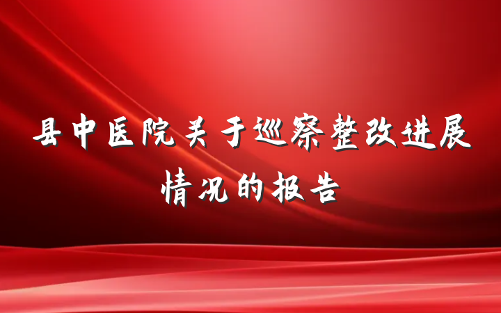 县中医院关于巡察整改进展情况的报告