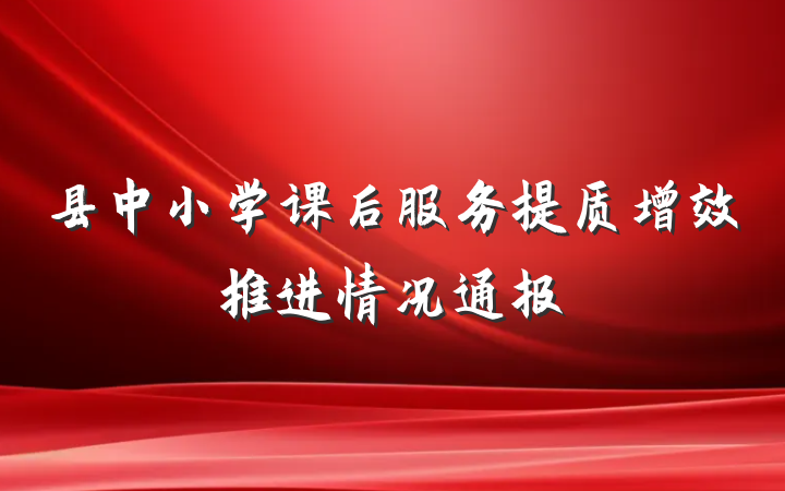 县中小学课后服务提质增效推进情况通报