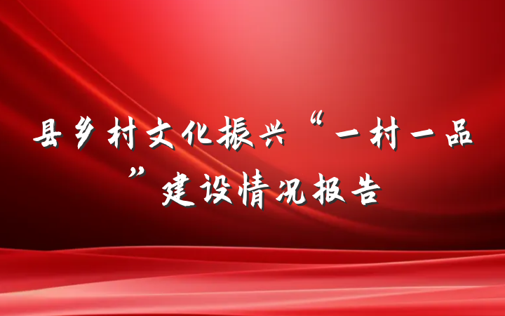 县乡村文化振兴“一村一品”建设情况报告