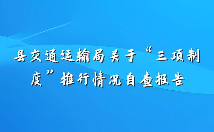 县交通运输局关于“三项制度”推行情况自查报告