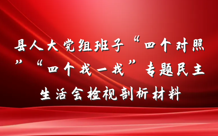 县人大党组班子“四个对照”“四个找一找”专题民主生活会检视剖析材料