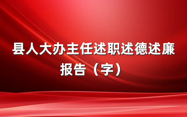 县人大办主任述职述德述廉报告（字）