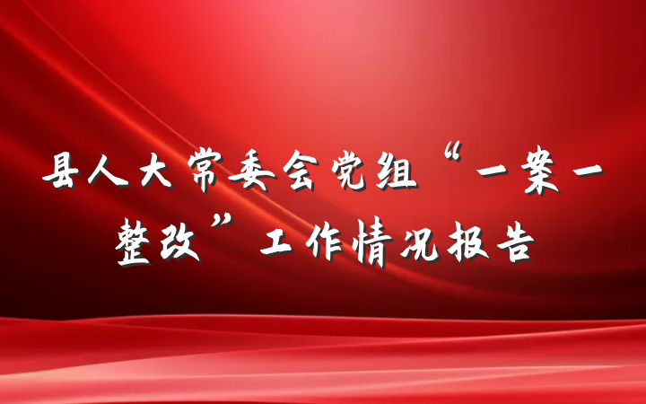 县人大常委会党组“一案一整改”工作情况报告