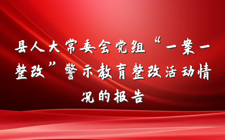 县人大常委会党组“一案一整改”警示教育整改活动情况的报告