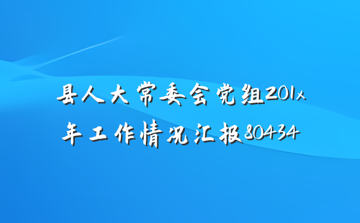 县人大常委会党组201x年工作情况汇报80434