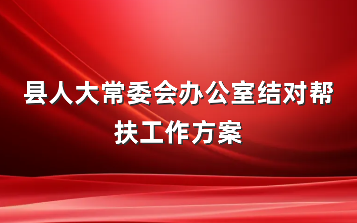 县人大常委会办公室结对帮扶工作方案
