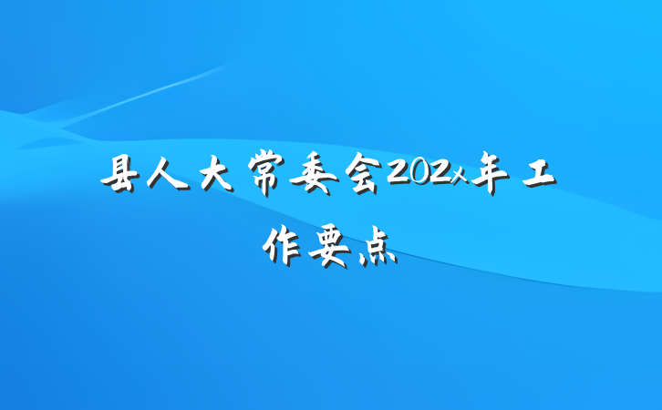 县人大常委会202x年工作要点