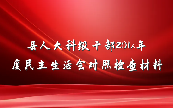 县人大科级干部201x年度民主生活会对照检查材料