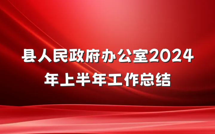 县人民政府办公室2024年上半年工作总结