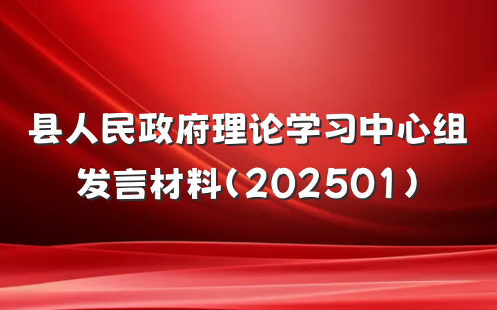 县人民政府理论学习中心组发言材料（202501）