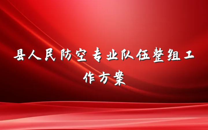 县人民防空专业队伍整组工作方案