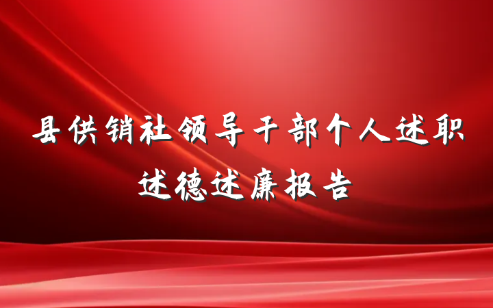 县供销社领导干部个人述职述德述廉报告