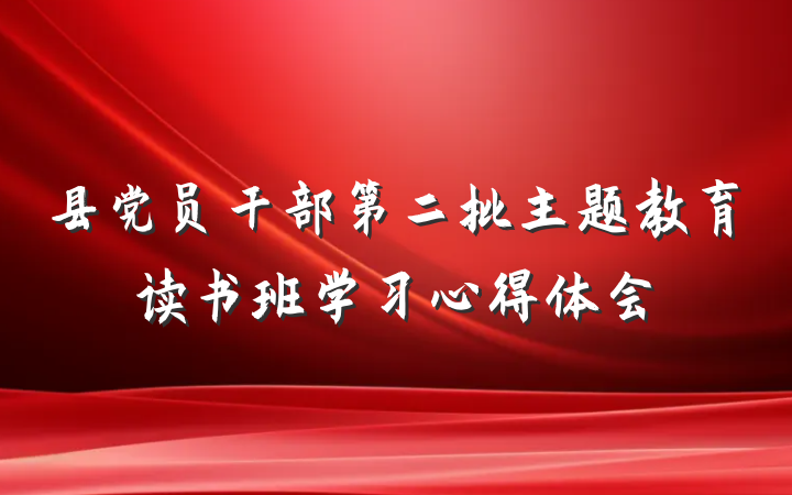 县党员干部第二批主题教育读书班学习心得体会