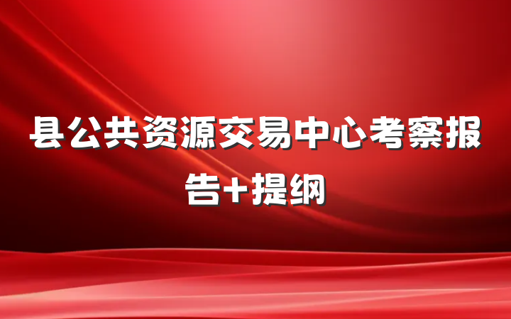 县公共资源交易中心考察报告 提纲